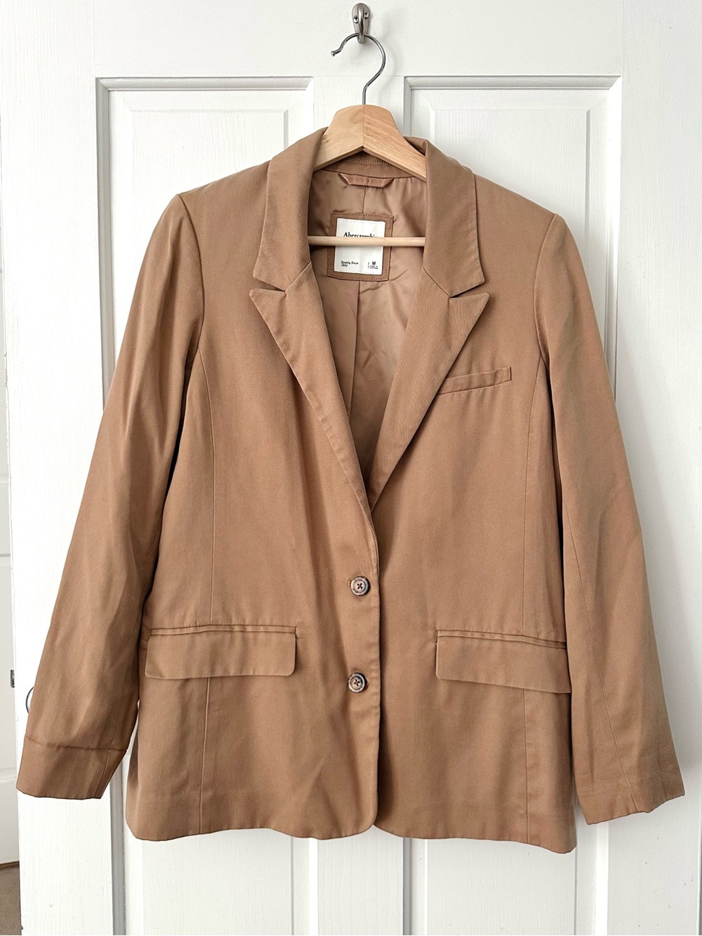 Abercrombie & Fitch Tailored Tan Blazer Suit Jacket Lyocell Size M